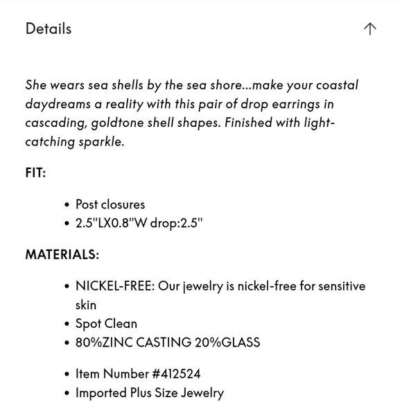 Sea Shell Drop Earrrings - Picture 3 of 3